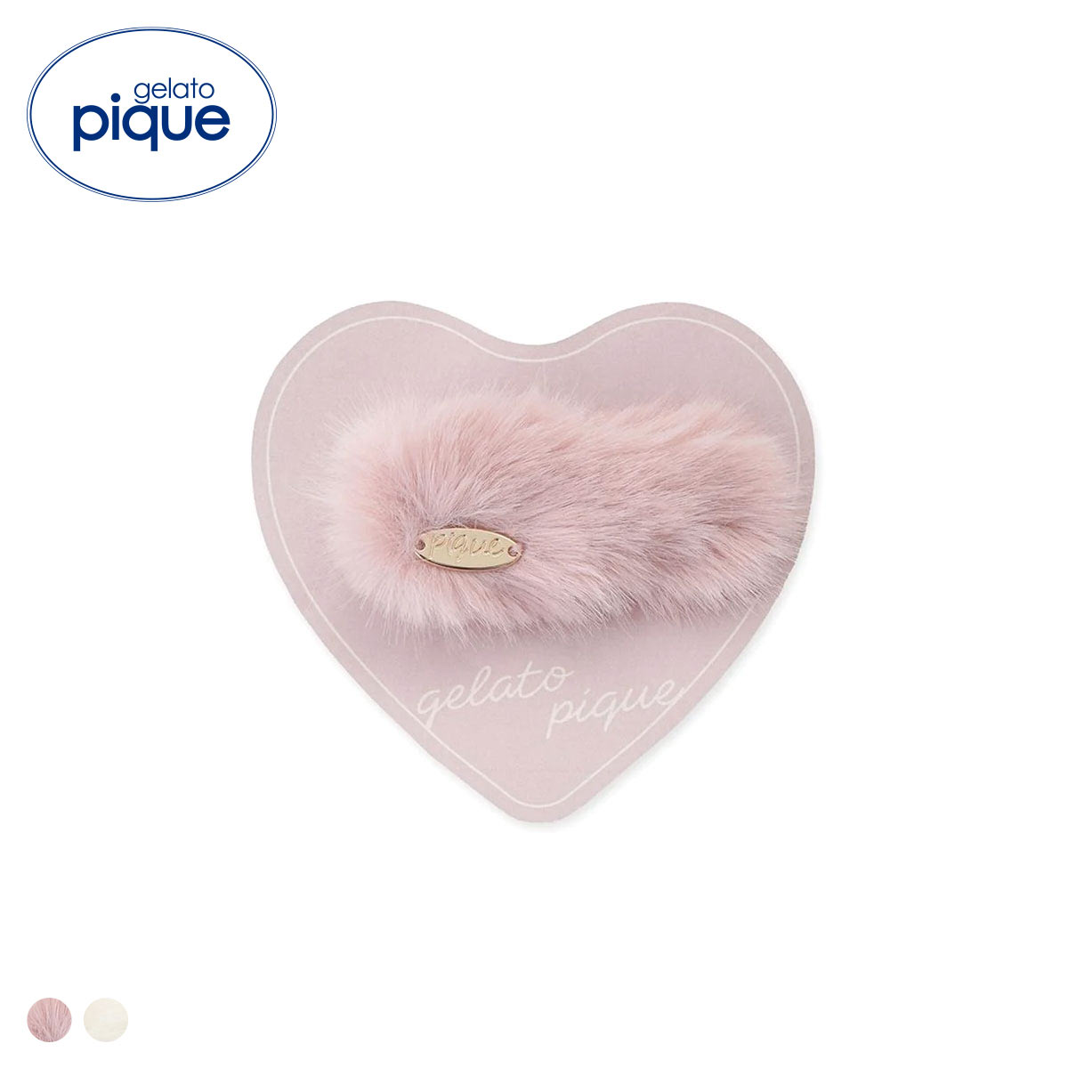 ジェラートピケ ファーヘアクリップ ジェラピケ gelato pique(PI-ピンク-Free)