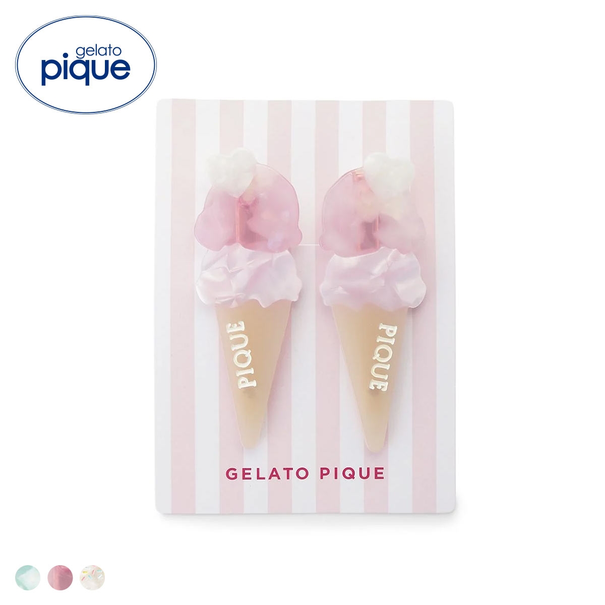 ジェラートピケ アイスモチーフミニヘアクリップセット ジェラピケ gelato pique(PI-ピンク-Free)