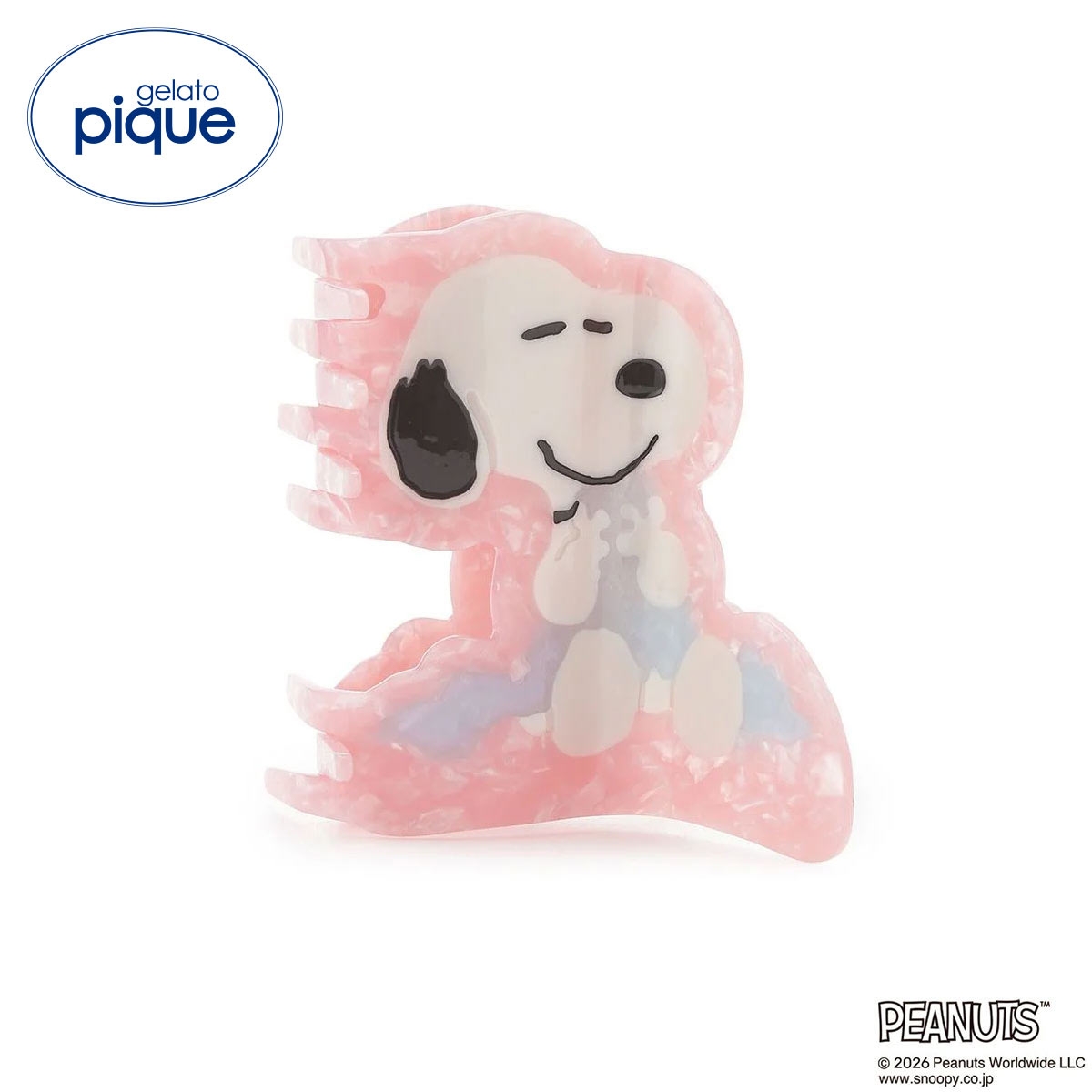 ジェラートピケ PEANUTS ヘアクリップ ジェラピケ スヌーピー SNOOPY gelato pique(PI-ピンク-Free)