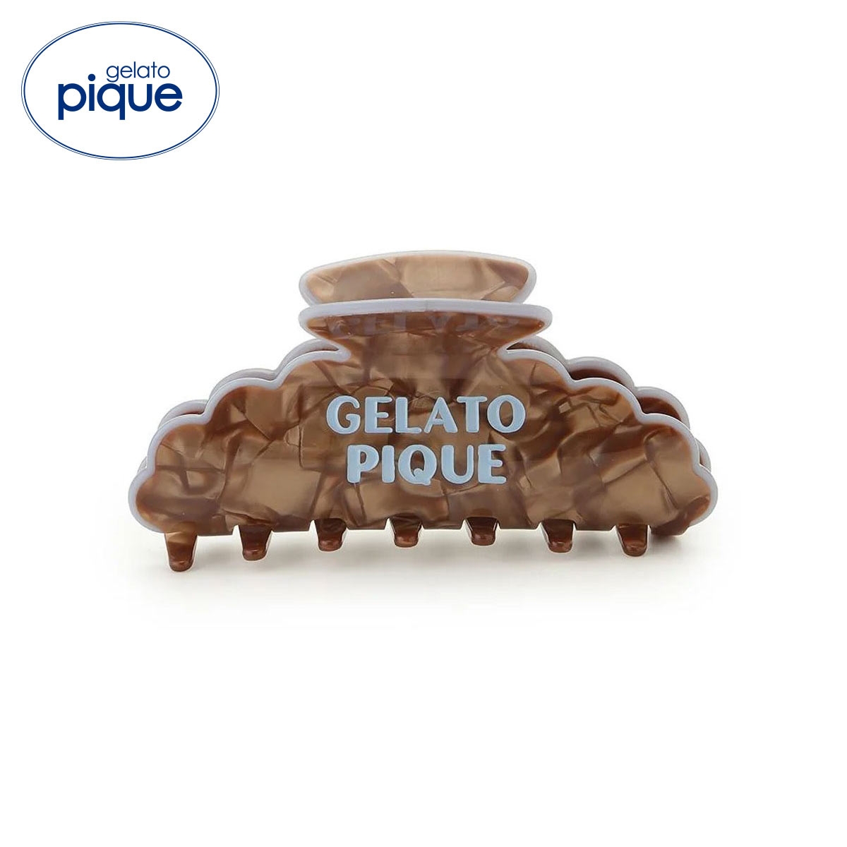 ジェラートピケ バイカラーロゴヘアクリップ ジェラピケ gelato pique(BR-ブラウン-Free)
