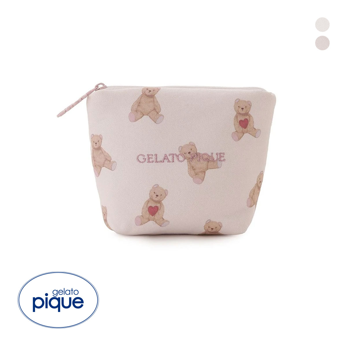 ジェラートピケ バレンタイン ハートベア総柄ティッシュポーチ ジェラピケ Valentine gelato pique(PI-ピンク-Free)