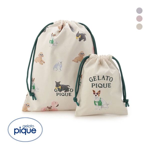 ジェラートピケ SUMMER DOG柄巾着セット ジェラピケ gelato pique