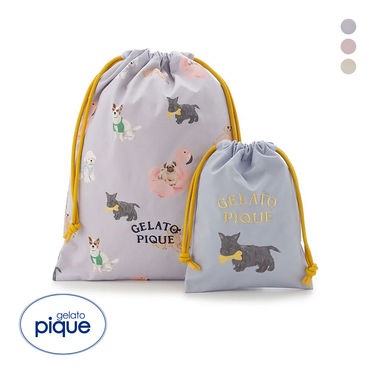 ジェラートピケ SUMMER DOG柄巾着セット ジェラピケ gelato