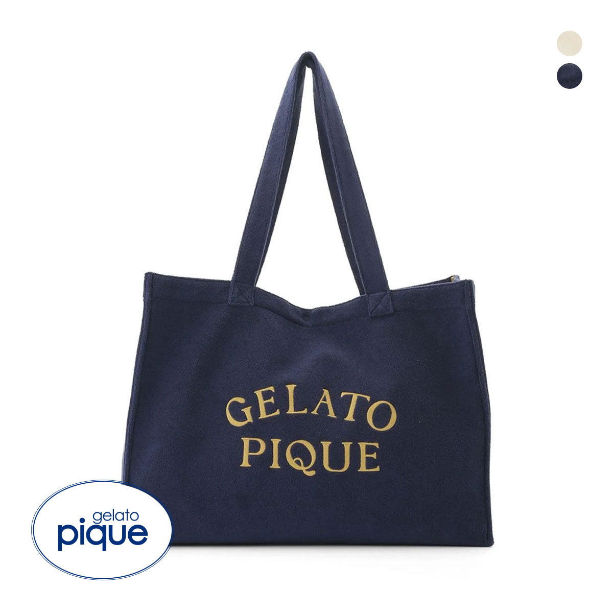 ジェラートピケ パイルロゴトートバッグ ジェラピケ gelato pique(NV-ネイビー-Free)