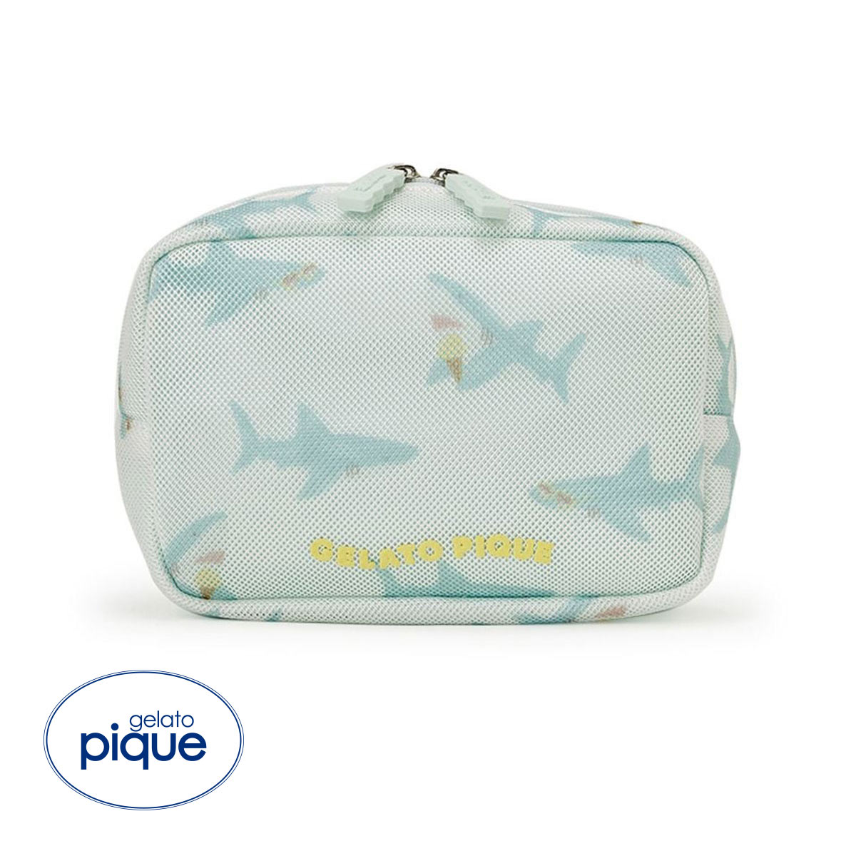 ジェラートピケ SHARK メッシュポーチ ジェラピケ gelato pique(MI-ミント-Free)