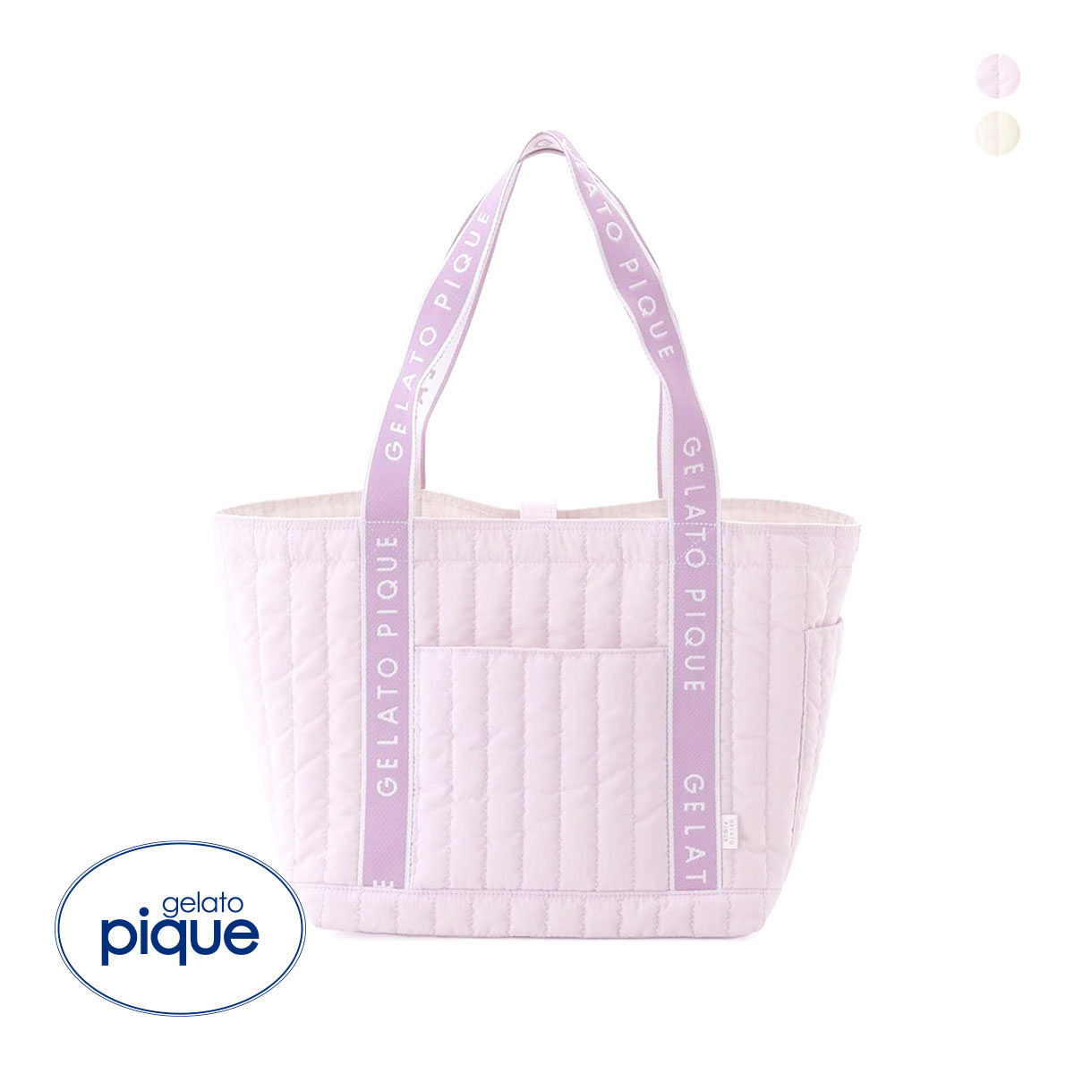 ジェラートピケ ロゴテープママバッグ ジェラピケ gelato pique(LV-ラベンダー-Free)