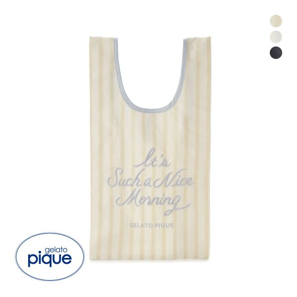ジェラートピケ ストライプ柄miniエコバッグ ジェラピケ gelato pique