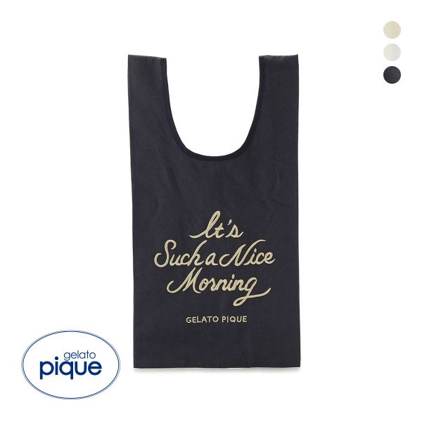 ジェラートピケ ストライプ柄miniエコバッグ ジェラピケ gelato pique
