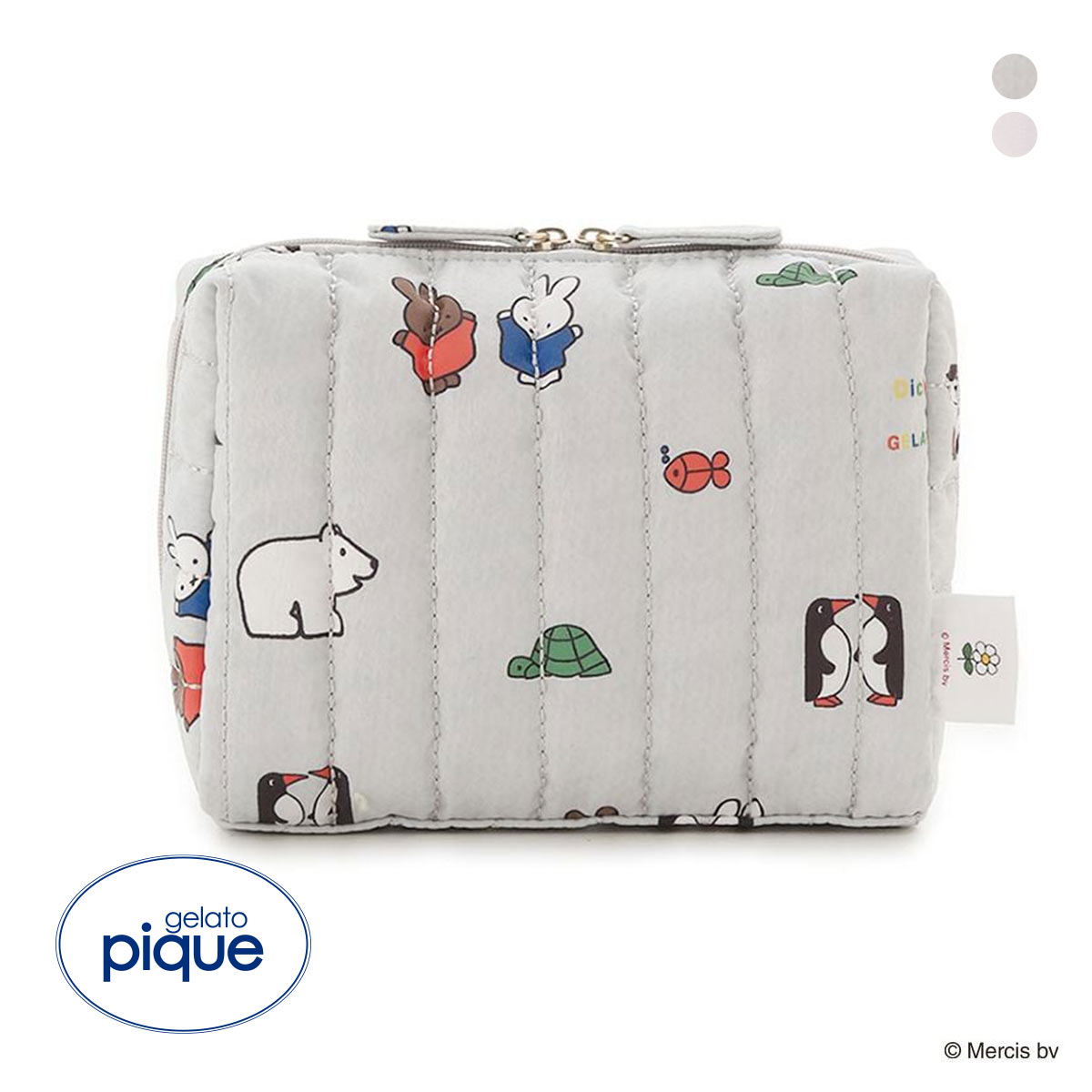 ジェラートピケ Dick Bruna キルティング総柄ポーチ ジェラピケ gelato pique(GY-グレー-Free)