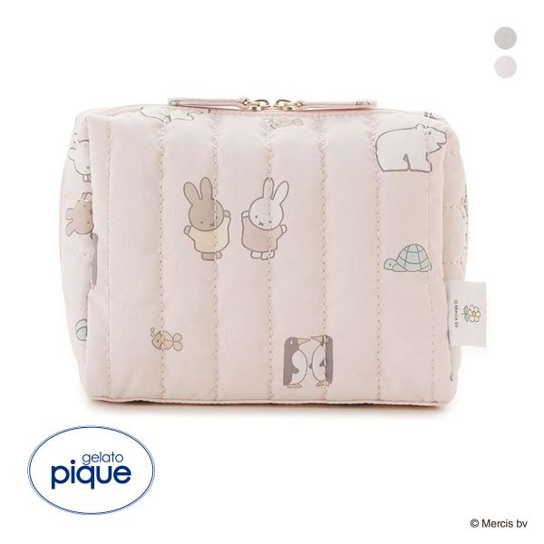 ジェラートピケ Dick Bruna キルティング総柄ポーチ ジェラピケ gelato pique