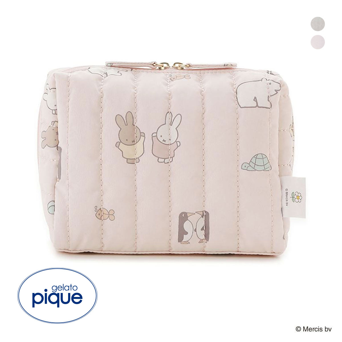 ジェラートピケ Dick Bruna キルティング総柄ポーチ ジェラピケ gelato pique(PI-ピンク-Free)