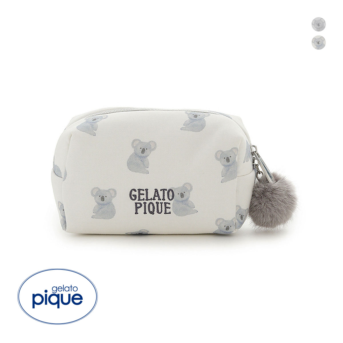 ジェラートピケ コアラ総柄ポーチ ジェラピケ gelato pique(OW-オフホワイト-Free)