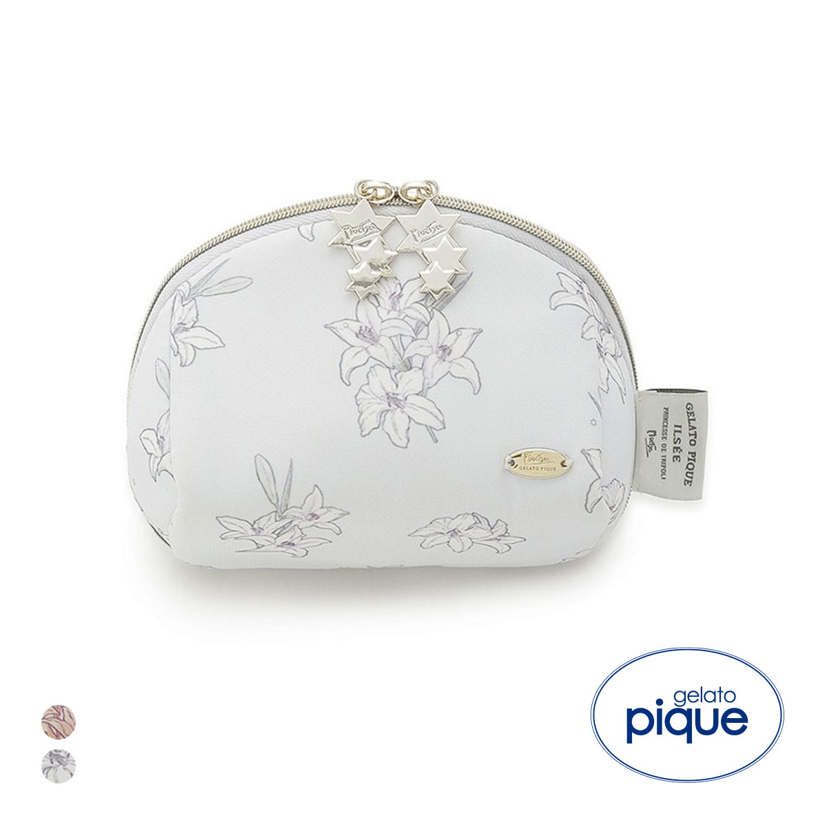 ジェラートピケ MUCHA リリー柄ポーチ ジェラピケ ミュシャ gelato pique(LV-ラベンダー-Free)