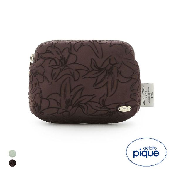 ジェラートピケ MUCHA リリー柄フロッキーティッシュポーチ ジェラピケ ミュシャ gelato pique