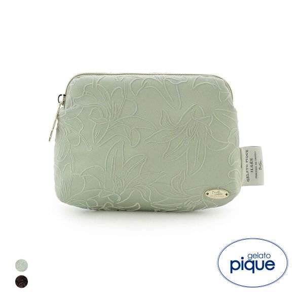 ジェラートピケ MUCHA リリー柄フロッキーティッシュポーチ ジェラピケ ミュシャ gelato pique