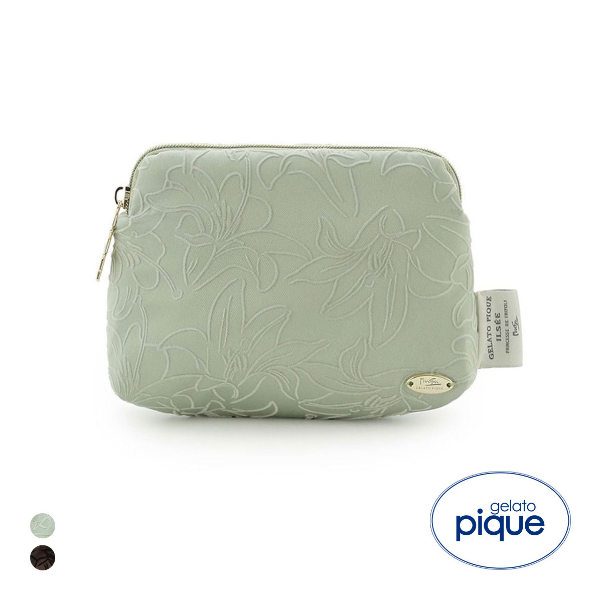 ジェラートピケ MUCHA リリー柄フロッキーティッシュポーチ ジェラピケ ミュシャ gelato pique