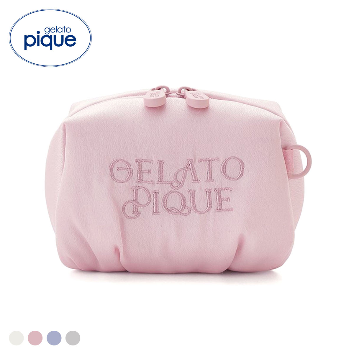 ジェラートピケ サテンギャザーポーチ ジェラピケ gelato pique(PI-ピンク-Free)