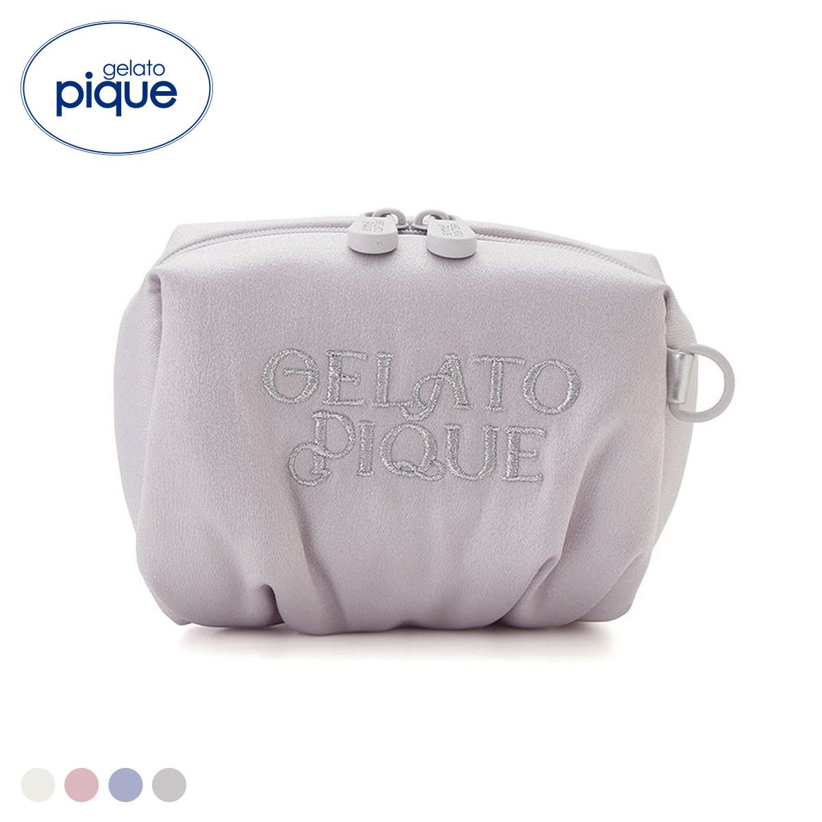 ジェラートピケ サテンギャザーポーチ ジェラピケ gelato pique(SL-シルバー-Free)
