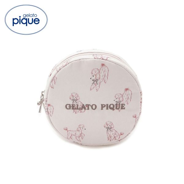 ジェラートピケ レディース プードル丸型総柄ポーチ ジェラピケ gelato pique