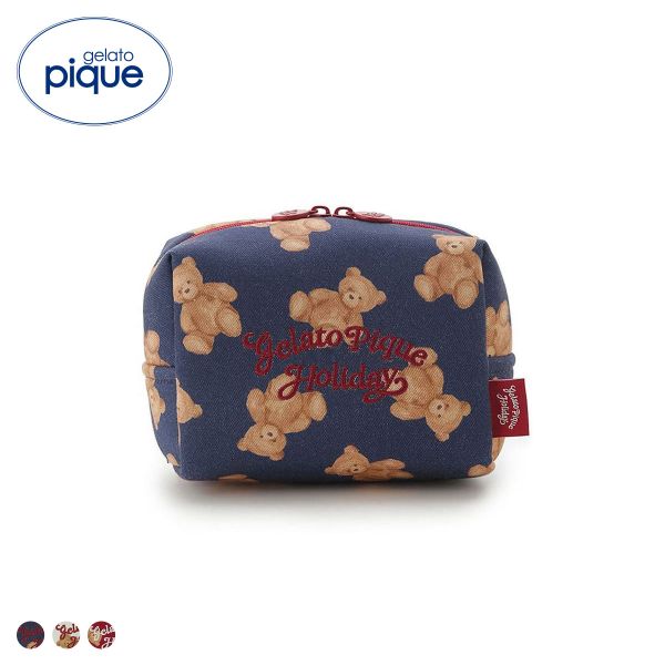 ジェラートピケ HOLIDAY ベア総柄ポーチ ジェラピケ gelato pique
