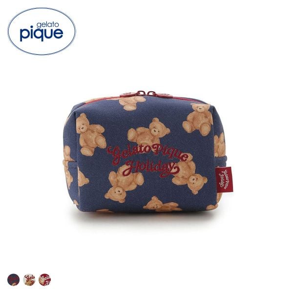 ジェラートピケ HOLIDAY ベア総柄ポーチ ジェラピケ gelato pique