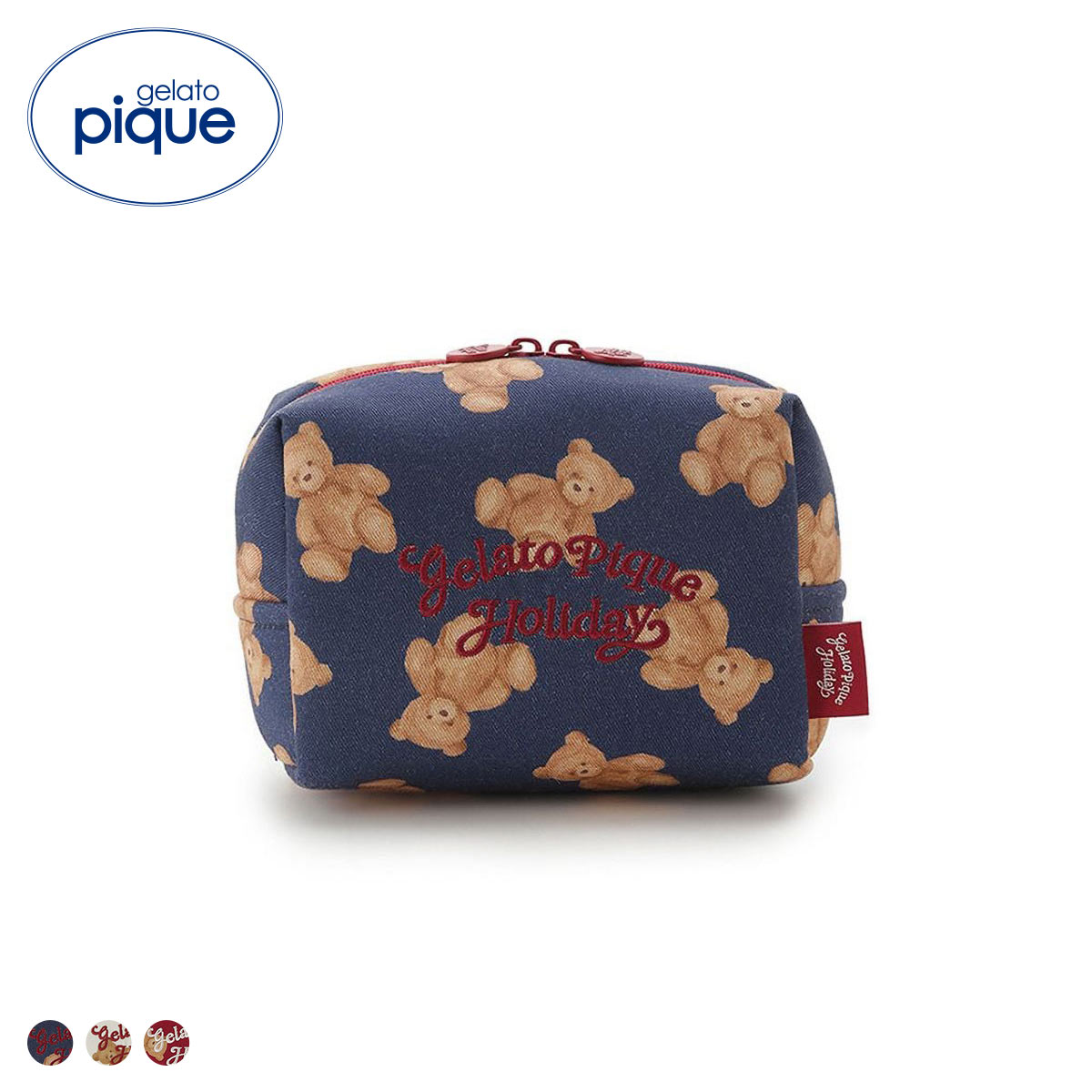 ジェラートピケ HOLIDAY ベア総柄ポーチ ジェラピケ gelato pique