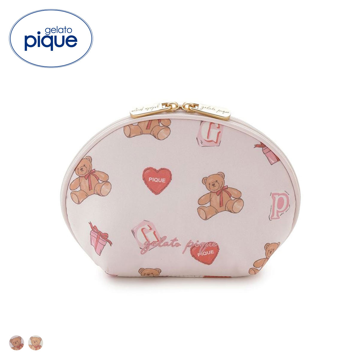 ジェラートピケ フェイバリット柄ポーチ ジェラピケ gelato pique(PI-ピンク-Free)