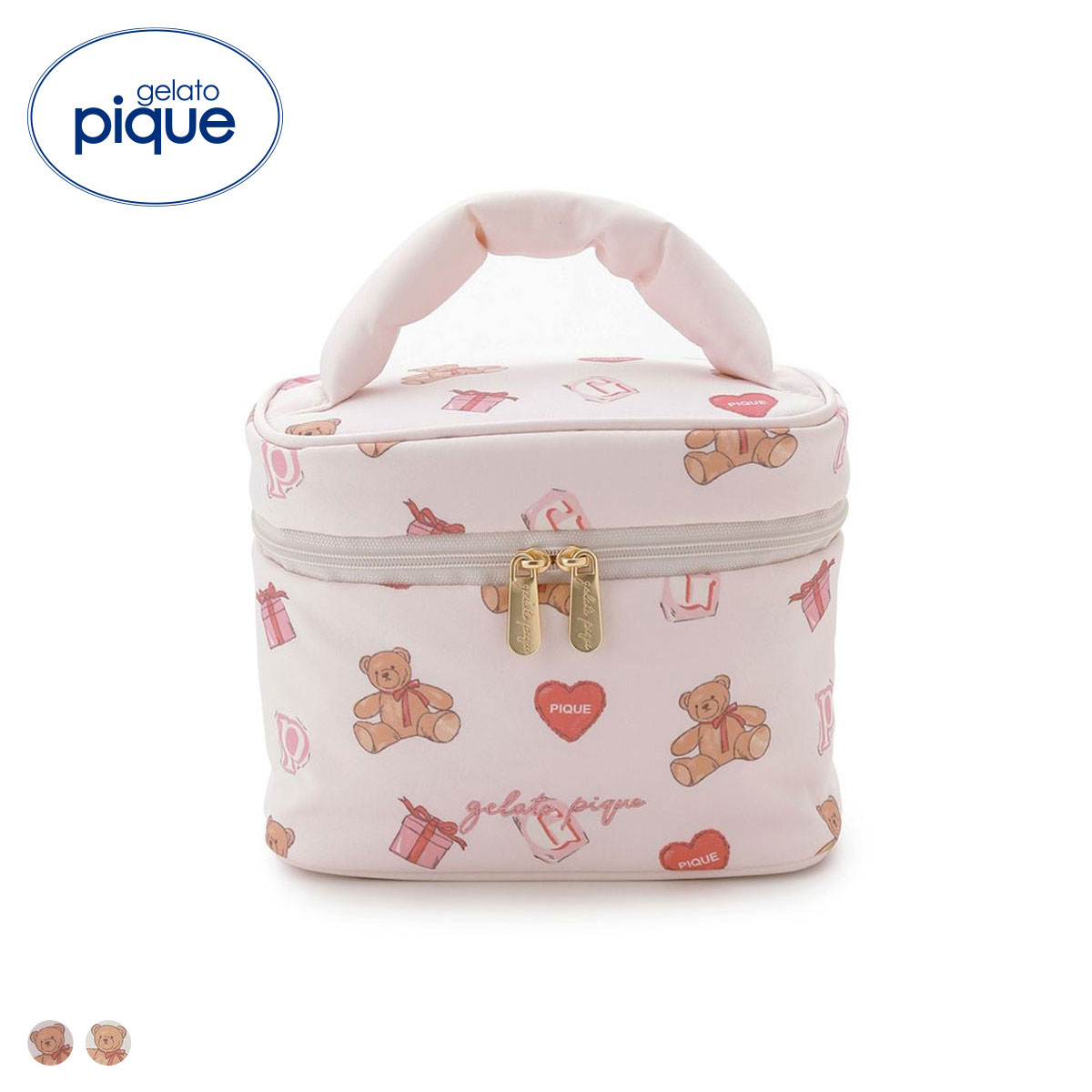 ジェラートピケ フェイバリット柄バニティーポーチ ジェラピケ gelato pique(PI-ピンク-Free)