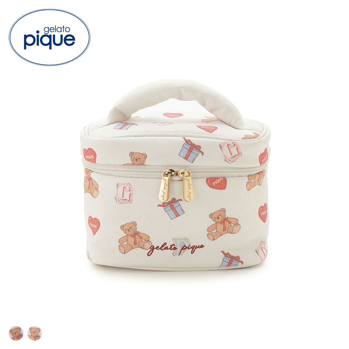 ジェラートピケ フェイバリット柄バニティーポーチ ジェラピケ gelato pique(OW-オフホワイト-Free)