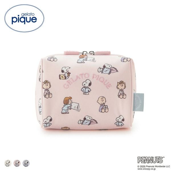 ジェラートピケ PEANUTS オリジナル総柄ポーチ ジェラピケ gelato pique スヌーピー