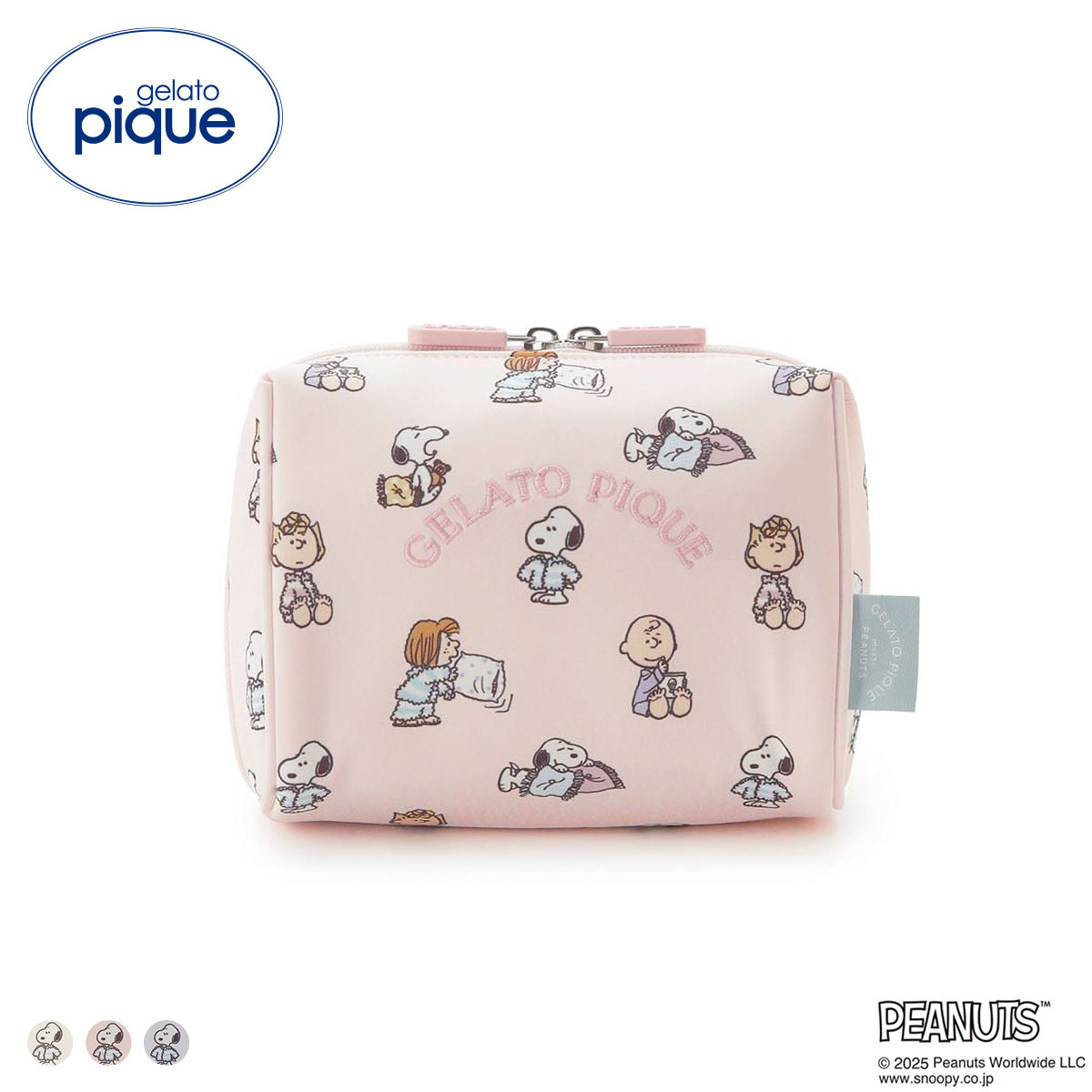ジェラートピケ PEANUTS オリジナル総柄ポーチ ジェラピケ gelato pique スヌーピー(PI-ピンク-Free)