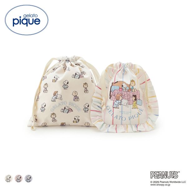 ジェラートピケ PEANUTS オリジナルアート巾着セット ジェラピケ gelato pique スヌーピー