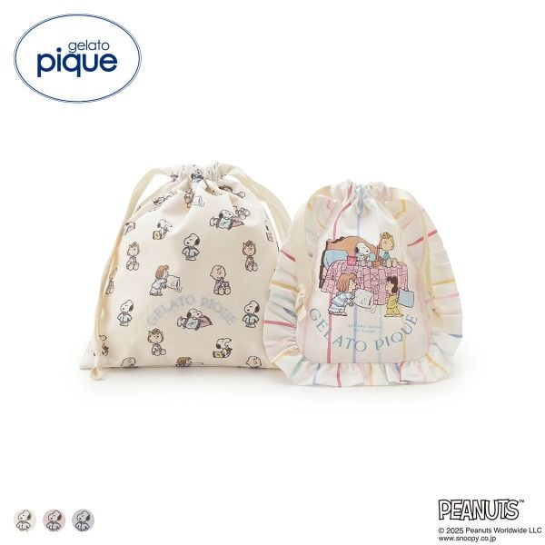 ジェラートピケ PEANUTS オリジナルアート巾着セット ジェラピケ gelato pique スヌーピー