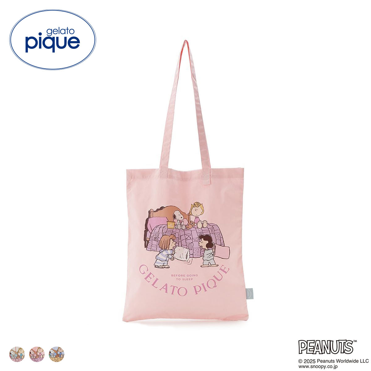 ジェラートピケ PEANUTS オリジナルアートトート ジェラピケ gelato pique スヌーピー(PI-ピンク-Free)