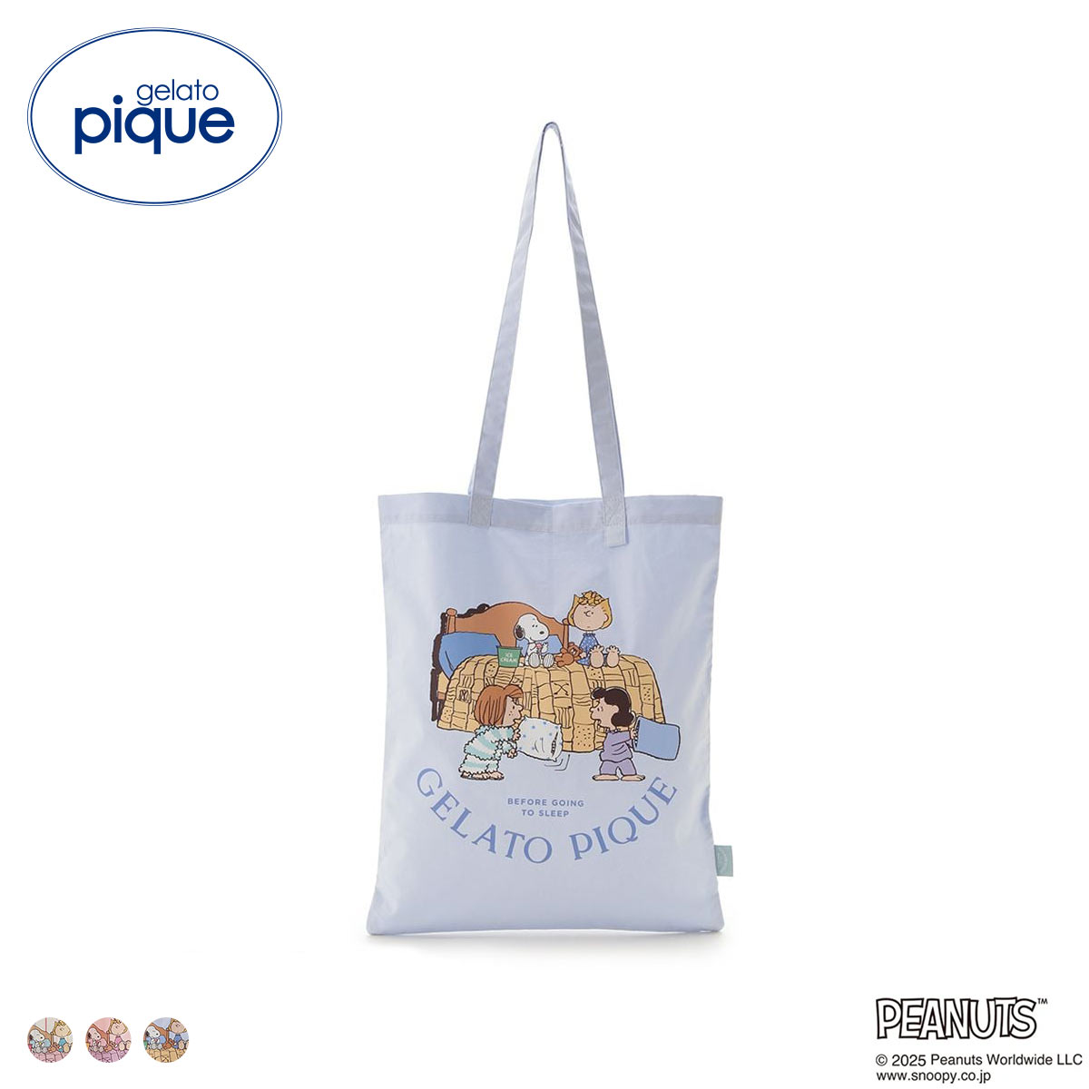 ジェラートピケ PEANUTS オリジナルアートトート ジェラピケ gelato pique スヌーピー(BU-ブルー-Free)