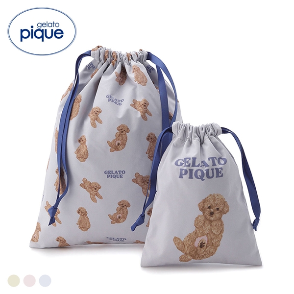 ジェラートピケ ドッグ巾着2点セット ジェラピケ gelato pique