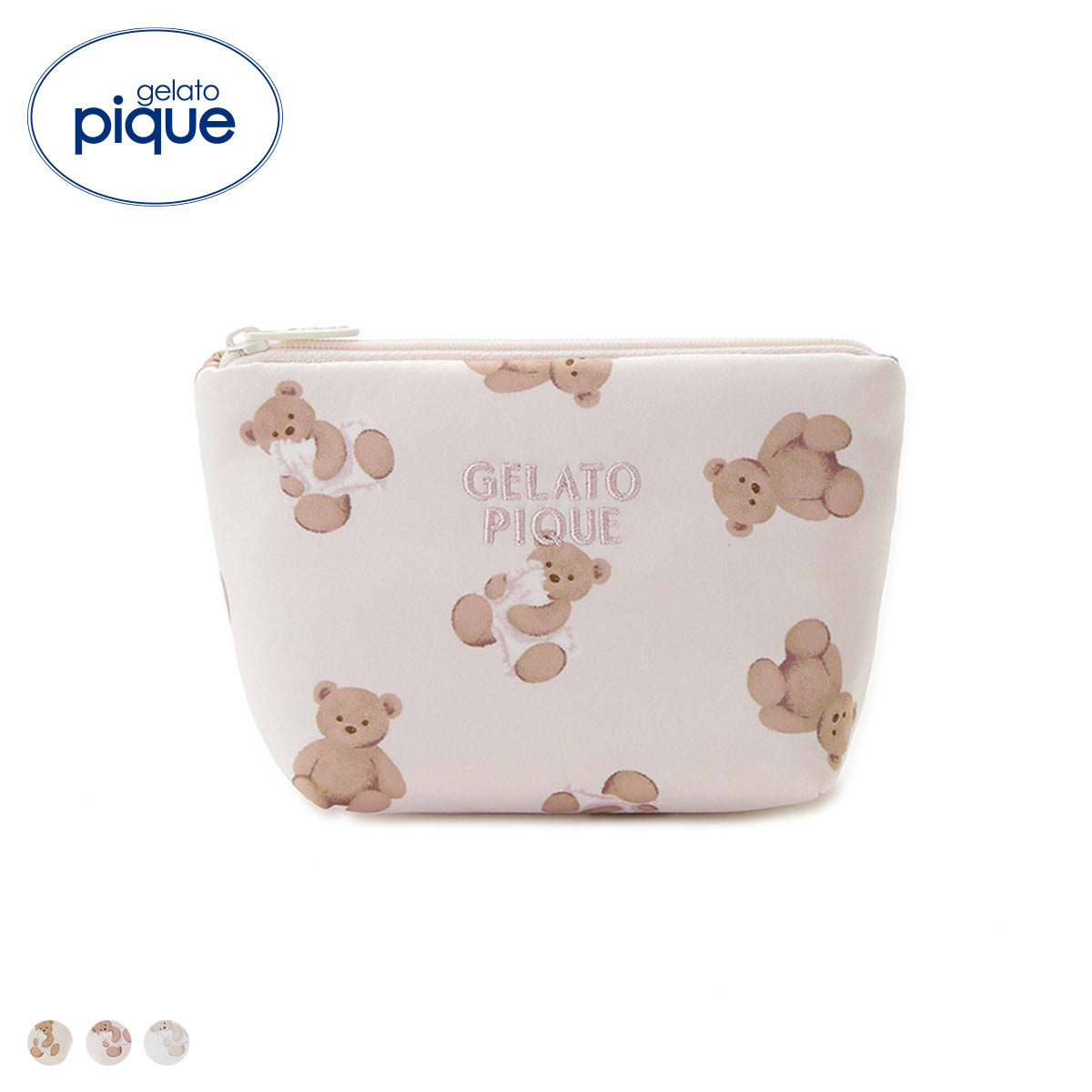 ジェラートピケ WhiteDay ベア総柄ティッシュポーチ ジェラピケ gelato pique ホワイトデー(PI-ピンク-Free)