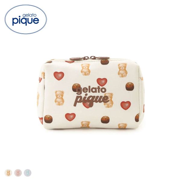 ジェラートピケ Valentine 総柄ポーチ ジェラピケ gelato pique バレンタイン