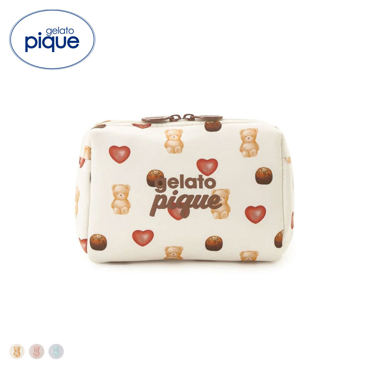 ジェラートピケ Valentine 総柄ポーチ ジェラピケ gelato pique バレンタイン
