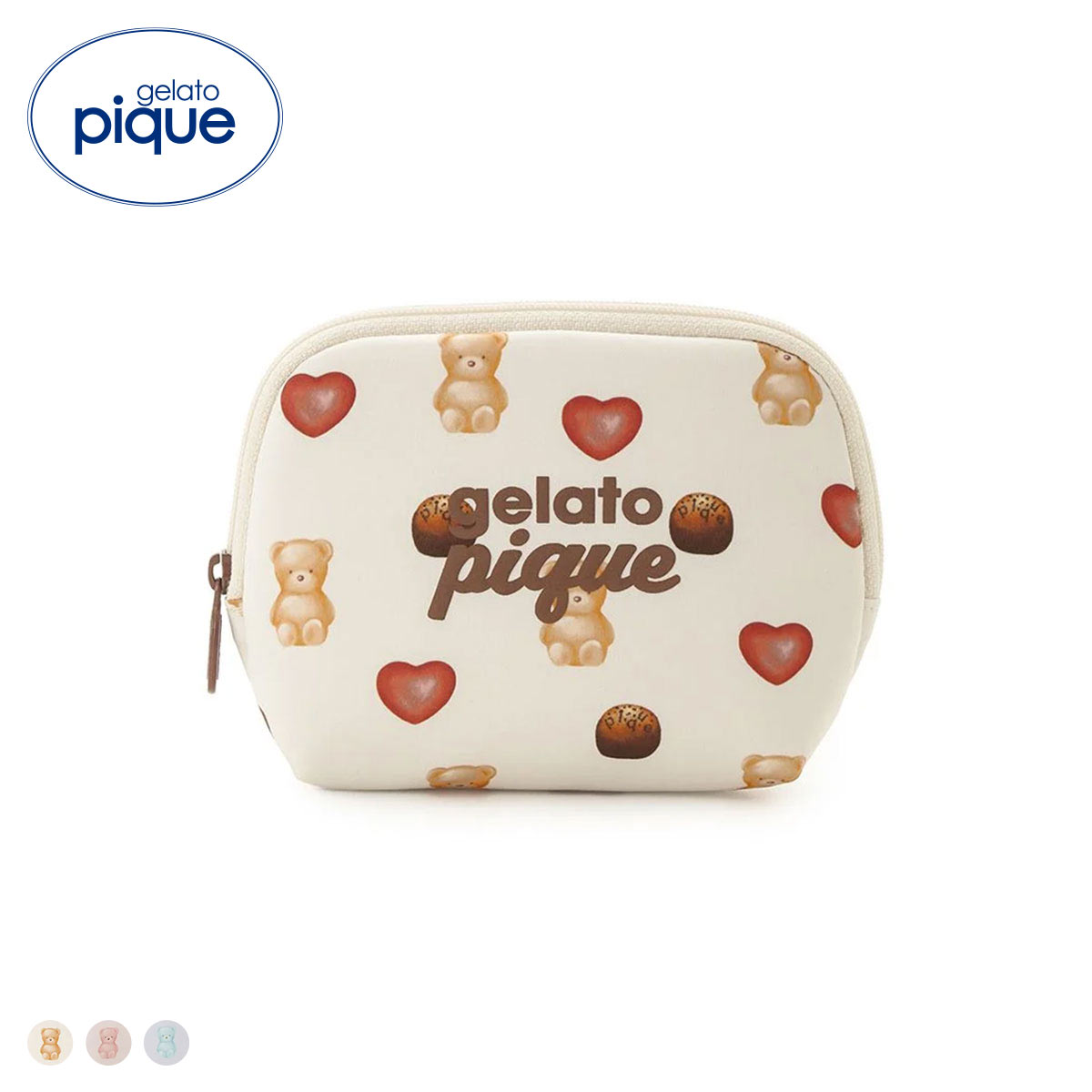 ジェラートピケ Valentine 総柄ティッシュポーチ ジェラピケ gelato pique バレンタイン(IV-アイボリー-Free)