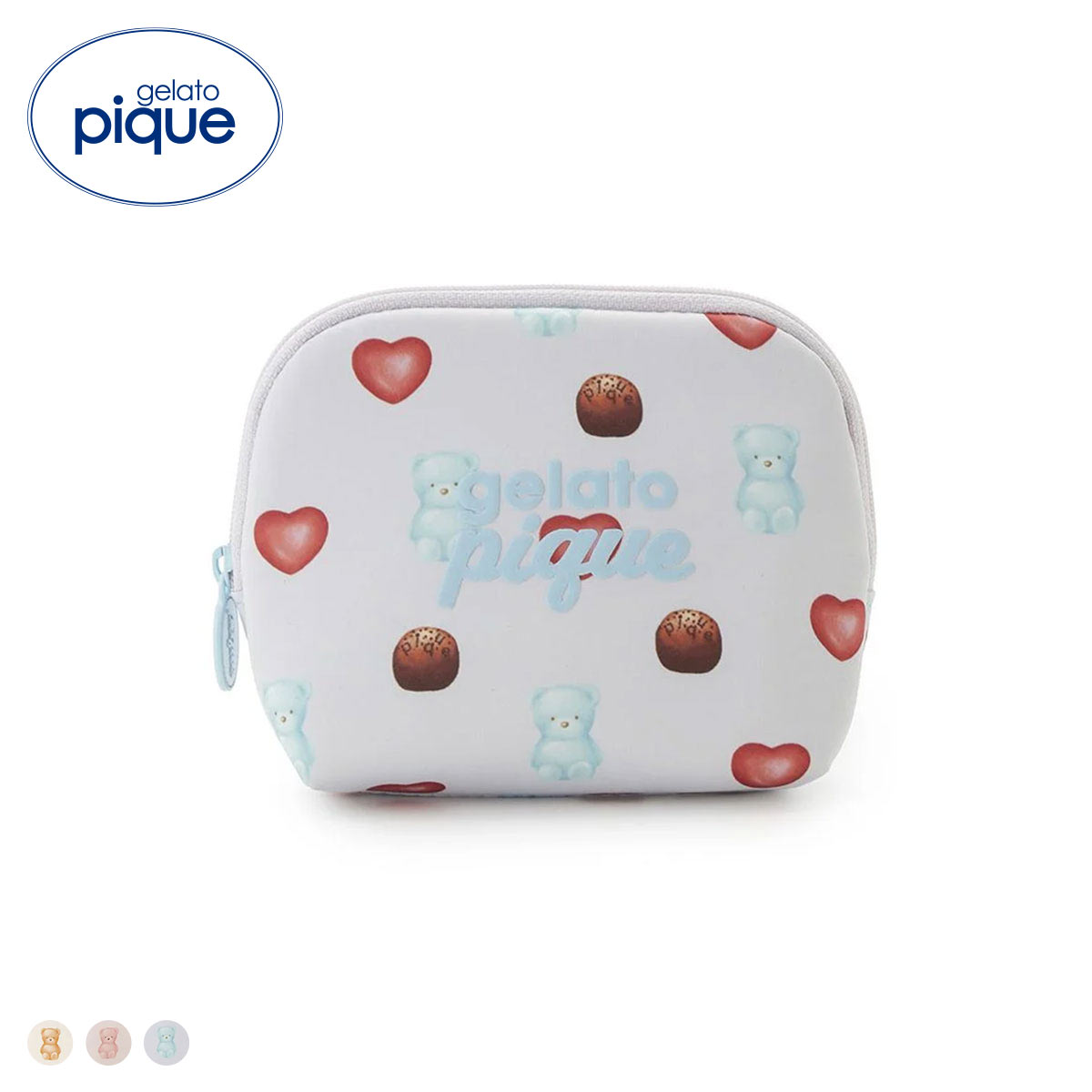 ジェラートピケ Valentine 総柄ティッシュポーチ ジェラピケ gelato pique バレンタイン(BU-ブルー-Free)