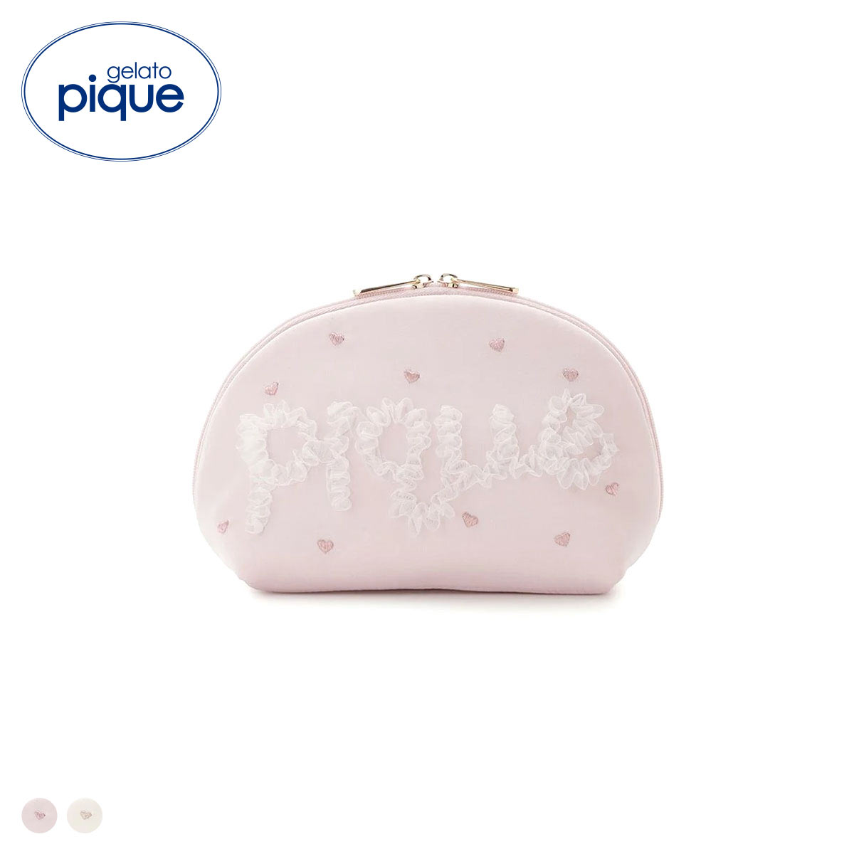 ジェラートピケ フリルロゴポーチ ジェラピケ gelato pique(PI-ピンク-Free)