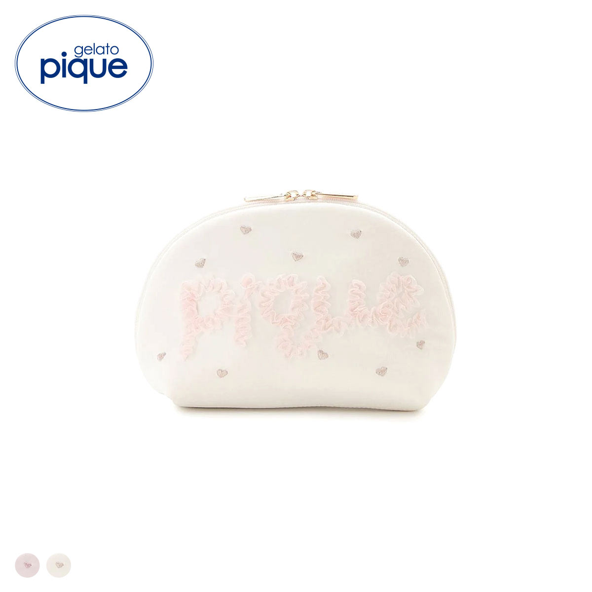 ジェラートピケ フリルロゴポーチ ジェラピケ gelato pique(OW-オフホワイト-Free)