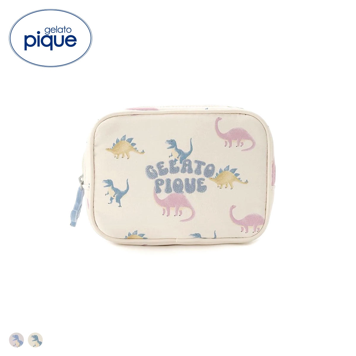 ジェラートピケ ダイナソー総柄ポーチ ジェラピケ gelato pique(CR-クリーム-Free)