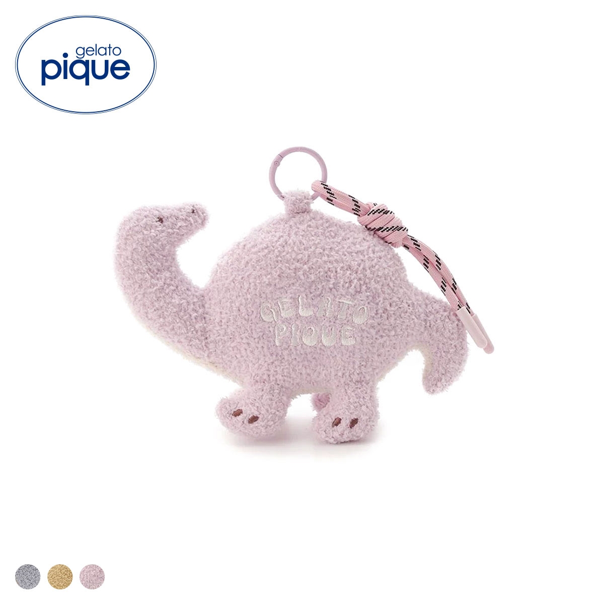 ジェラートピケ ダイナソーニットチャームポーチ ジェラピケ gelato pique(PI-ピンク-Free)