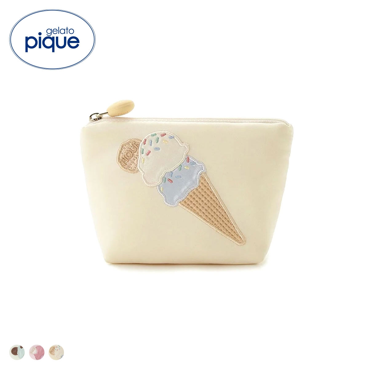 ジェラートピケ アイスモチーフミニポーチ ジェラピケ gelato pique(CR-クリーム-Free)