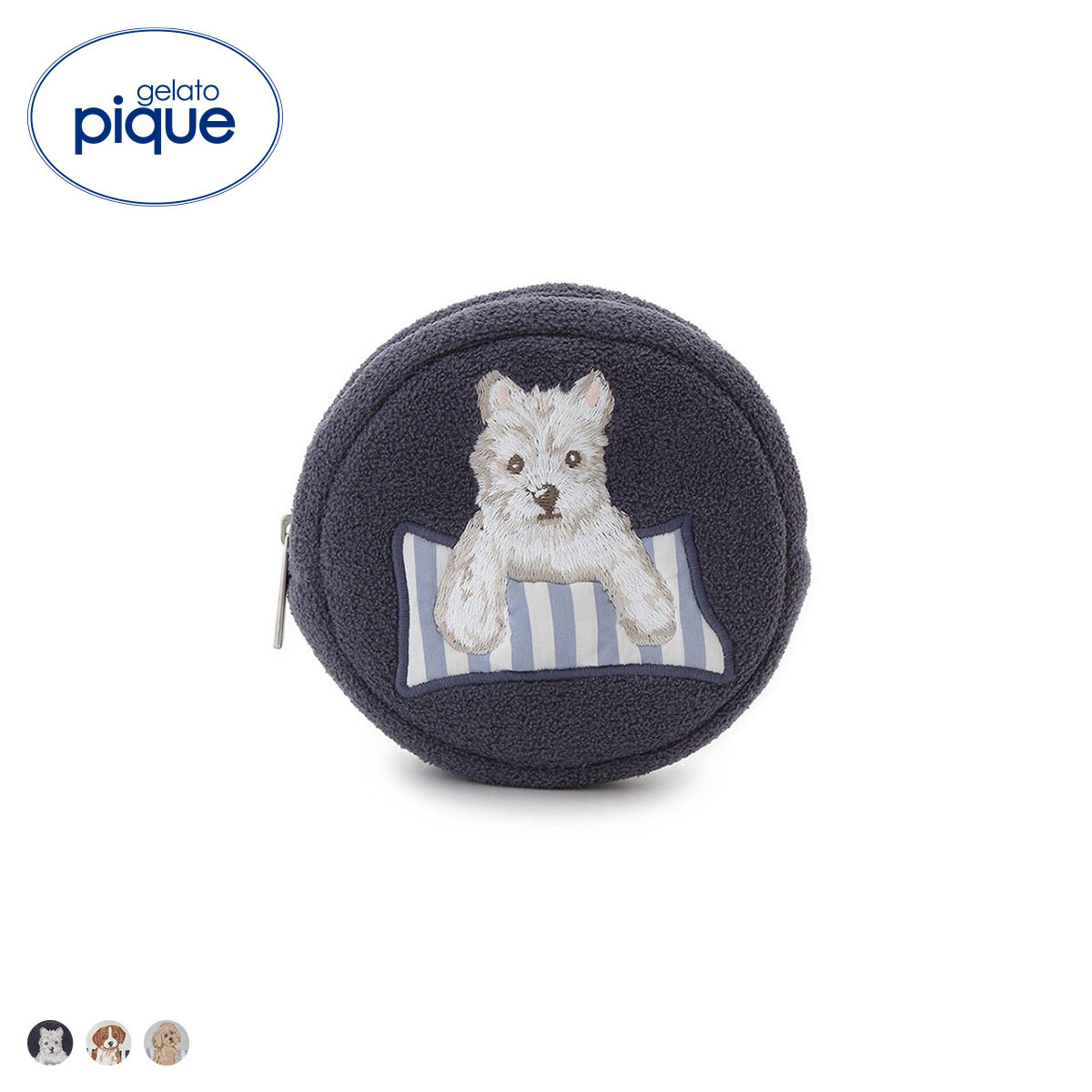 ジェラートピケ プレイフルDOGポーチ ジェラピケ gelato pique(NV-ネイビー-Free)