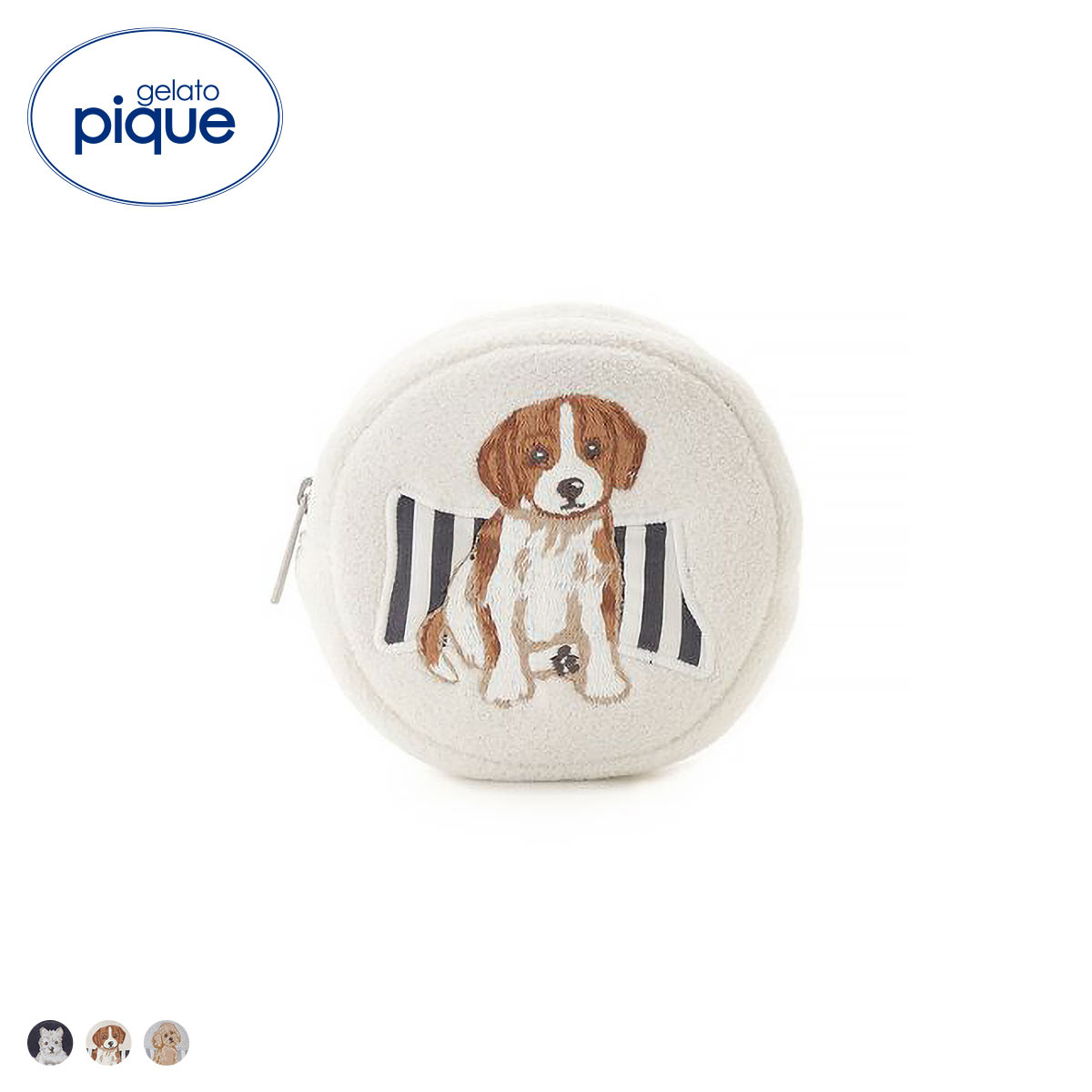 ジェラートピケ プレイフルDOGポーチ ジェラピケ gelato pique(OW-オフホワイト-Free)