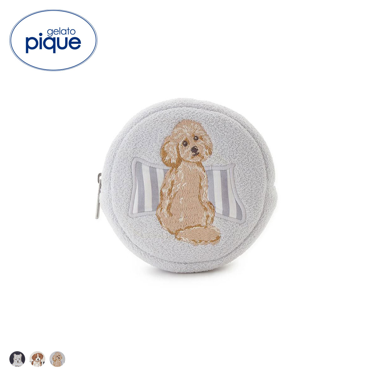 ジェラートピケ プレイフルDOGポーチ ジェラピケ gelato pique(BU-ブルー-Free)