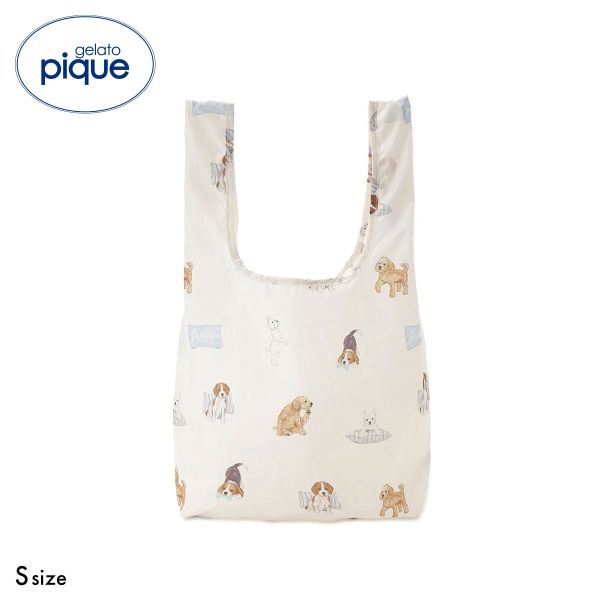 ジェラートピケ プレイフルDOG総柄エコバッグSサイズ ジェラピケ gelato pique
